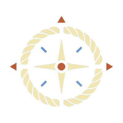 Compass — rope ring with star and Terracotta center